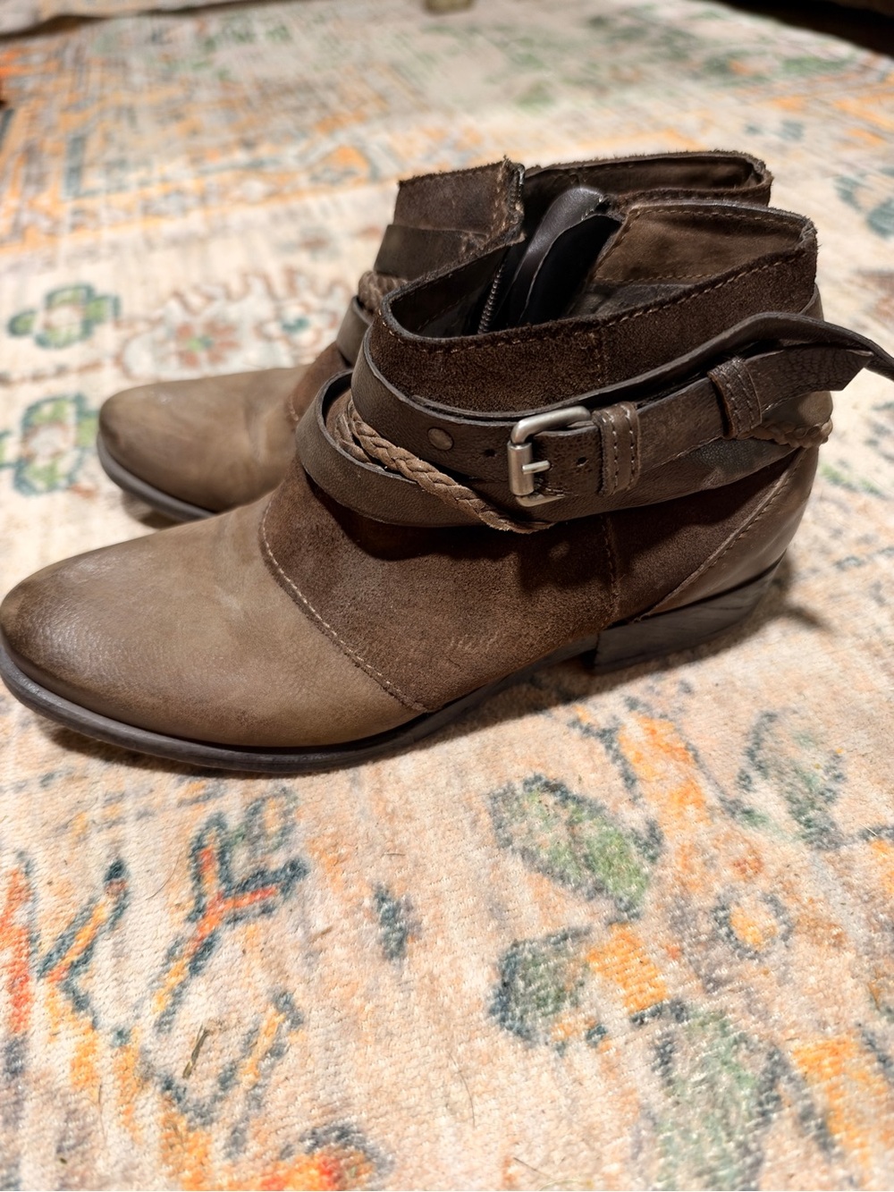 Miz Mooz Brown Leather Suede Ankle Boots – Size 37